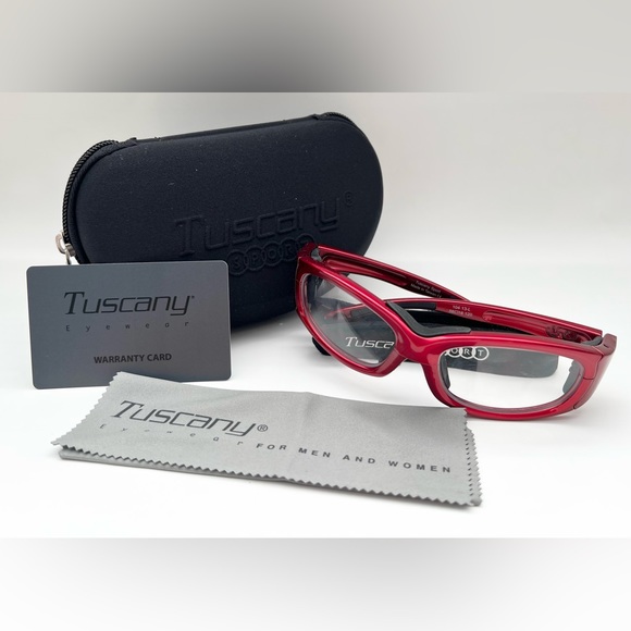 Tuscany Sports Goggle TG104 Eyeglasses Eye Glasses Unisex Frame New 56mm Red - Picture 9 of 9